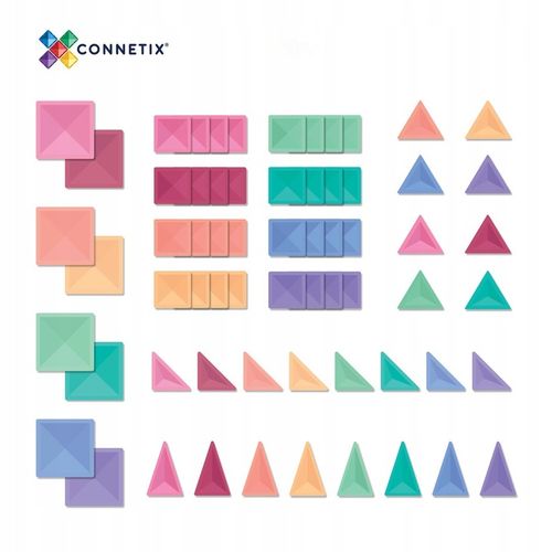 klocki magnetyczne Pastel Starter Pack 64 el. Connetix zestaw startowy na Arena.pl