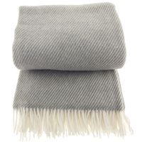 Koc z wełny nowozelandzkiej MAGDA 150x200 diagonalny szary