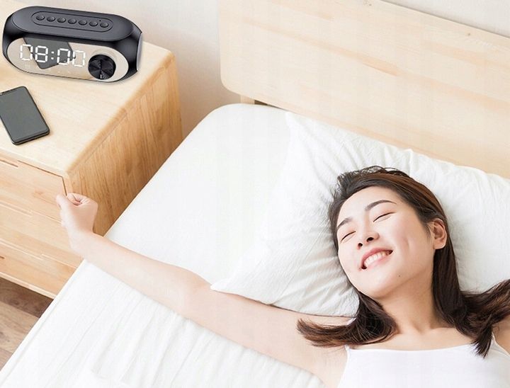GŁOŚNIK LUSTRZANY BLUETOOTH 5.0 ZEGAR RADIO ALARM zdjęcie 7