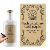 Etykiety na Butelki Alkohol Naklejki Personalizowane 24szt Kraft PRL 6x10cm