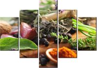 70 100CM OBRAZ 5 ELEM NATURALNA KUCHNIA DRUK PŁÓTNO