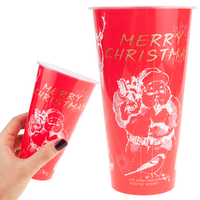 Kubek Świąteczny Plastikowy Wielorazowy 450 Ml Mikołajki