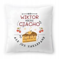 Poduszka Dla Wiktora Na Urodziny Ze Zdjęciem Na Prezent Biała 40X40 Cm
