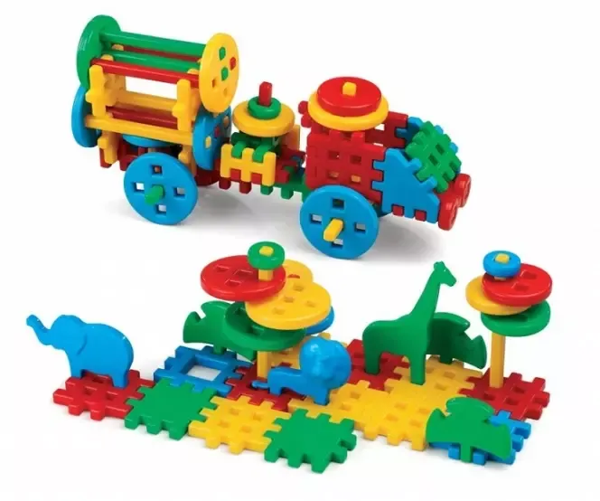 Klocki konstrukcyjne Wafle, 100 elementów zdjęcie 3