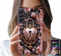 ETUI DO SAMSUNG GALAXY S22 - KOBIECE, MODNE WZORY, KŁÓDKA SERCE RÓŻA