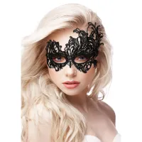 ouch! royal black lace mask - maska koronkowa, regulowana, czarna
