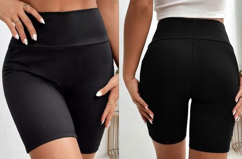 Prążkowane Kolarki Legginsy z Wysokim Stanem Fit Getry L/XL na Arena.pl