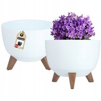KADAX 2x Doniczka Na Nóżkach Misa Wkład 29cm Biała