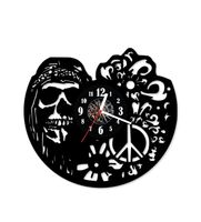 Zegar ścienny z płyty winylowej 303.13 Czaszka Hipis