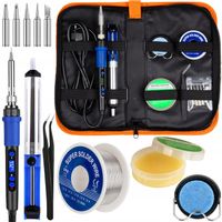 Duży Zestaw Lutowniczy LUTOWNICA LCD Precyzyjna 13 Elementów ORGANIZER 100W