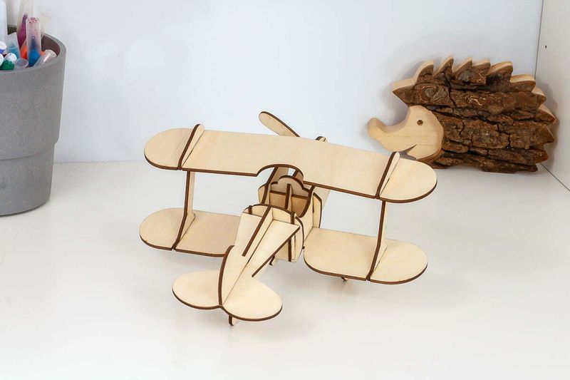 Samolot dwupłatowy, puzzle 3D 18 el. zdjęcie 4