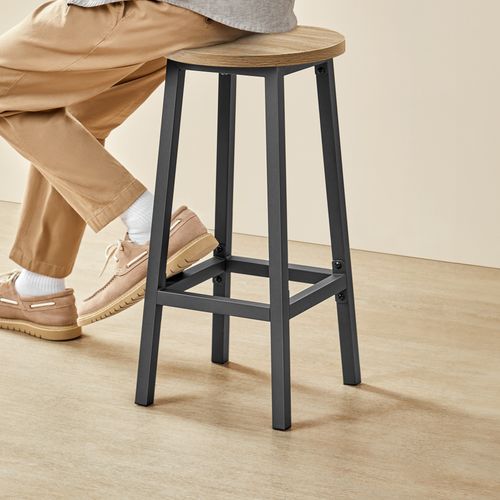 Taboret barowy - dąb sonoma / nogi czarne na Arena.pl