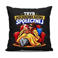 Tryb oszczędzania baterii społecznej - czarna poduszka na prezent URLOP