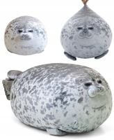 PLUSZOWA FOKA MIĘKKA PODUSZKA MASKOTKA PLUSZAK DLA DZIECI SZARA 60 cm