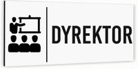 Tabliczka na drzwi DYREKTOR Aluminium BIAŁA NADRUK UV Piktogram NIERDZEWNA
