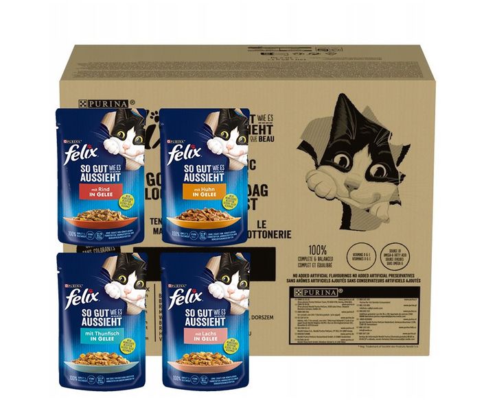 Felix Fantastic Karma dla kotów w galaretce 10,2 kg (120 x 85 g) zdjęcie 1