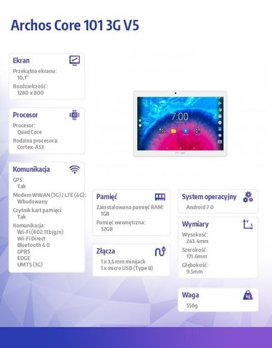 Tablet Core 101 3G V5 32GB SI EU na Arena.pl