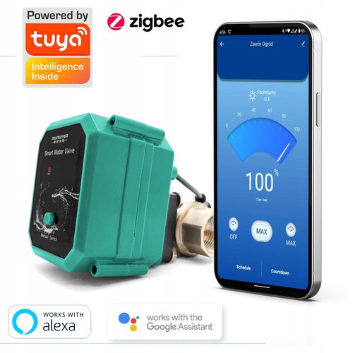 Automatyczny Zawór Sterownik Przepływu Wody Rura DN25 Smart Tuya Zigbee na Arena.pl