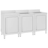 Szafka gastronomiczna ze zlewem, 180x60x96 cm, stal nierdzewna