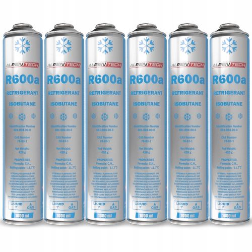 Czynnik chłodniczy klimatyzacji lodówki R600a 1000ml 420g + x 3 na Arena.pl