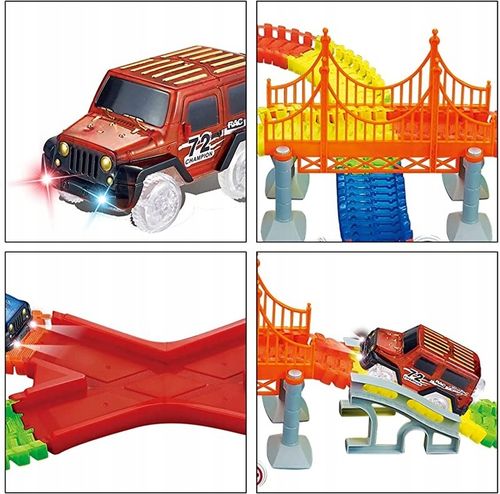 TOR SAMOCHODOWY ŚWIECĄCY 360el + 2 AUTKA MAGIC TRACKS MOST 1808 na Arena.pl