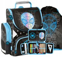 Tornister szkolny Spiderman dla chłopca 1-3 klasa plecak zestaw czarny holo