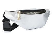 Srebrna Nerka Saszetka Damska Biodrówka Brokatowa B29