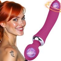 DWUSTRONNY MASAŻER 2 Wibratory, NAGRZEWAJĄCY PENIS RÓŻOWY