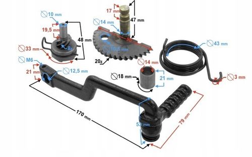 KOPKA PÓŁKSIĘŻYC SPRĘŻYNA ZESTAW KOMPLET SKUTER 4T na Arena.pl