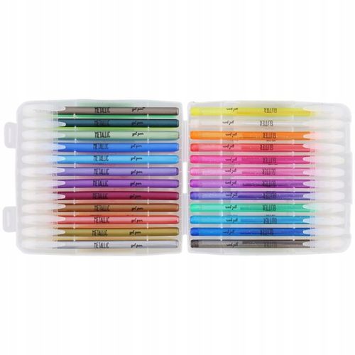 DŁUGOPISY PISAKI ŻELOWE BROKATOWE KOLOROWE ZESTAW 48 SZT na Arena.pl