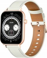 Smartwatch COLMI C28 Złoty + biały skórzany pasek