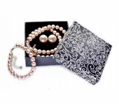 Komplet Pudrowy Róż Perły Różowe Zestaw Z Pereł Z Klipsami Naszyjnik Kolia