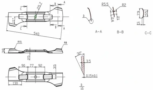 NÓŻ TRAKTOR DO MTD KOSZ LEWY 54cm DECK 41cali na Arena.pl