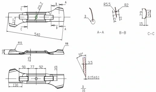NÓŻ TRAKTOR DO MTD KOSZ LEWY 54cm DECK 41cali zdjęcie 6