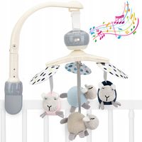 KARUZELA DO ŁÓŻECZKA - MoMi KIKI - UNIWERSALNA PAŁĄK 4 ZABAWKI MELODIE SZUM