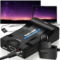 ADAPTER KONWERTER HDMI SCART PRZEJŚCIÓWKA SYGNAŁU EUROZŁĄCZE AV EURO FULLHD