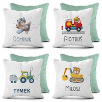 PODUSZKA DLA DZIECI POSZEWKA DO PRZEDSZKOLA ŻŁOBKA JASIEK 40x40 Z IMIENIEM