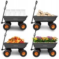 WÓZEK OGRODOWY TRANSPORTOWY PRZYCZEPKA TACZKA POMPOWANE KOŁA DO 300KG 75L