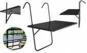 STÓŁ STOLIK BALKONOWY WISZĄCY SKŁADANY CZARNY
