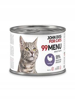 John Dog for Cats Karma mokra 99 MENU dla kota indyk 6x200 g na Arena.pl