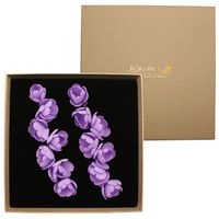 OKAZAŁE Kolczyki fioletowe ręcznie robione KWIATY KOKONET 6-0024