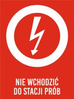 Tablica Nie wchodzić do stacji prób grawer piktogram 20x15 cm duży wybór