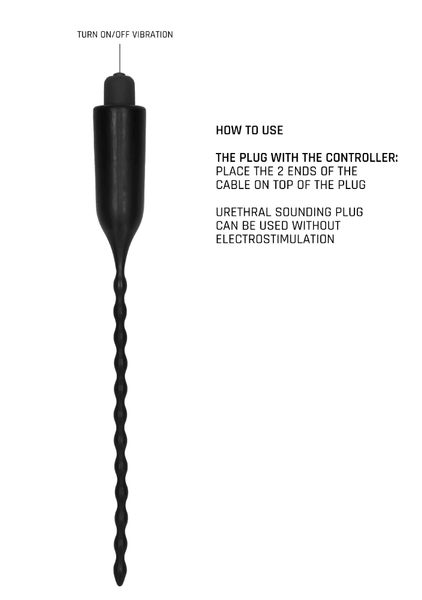 E-Stimulation Vibrating Urethral Sounding Plug - Black zdjęcie 9