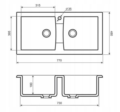 ZLEW ZLEWOZMYWAK GRANIT 8 kolorów 77x48 + SYFON na Arena.pl