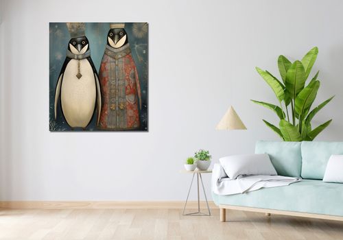 Obraz 90x100cm Królewskie Pingwiny na Arena.pl
