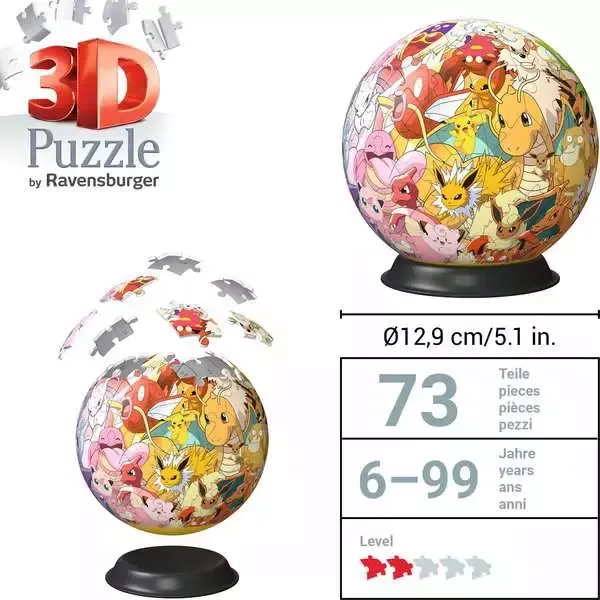 Puzzle 3D 72 elementy. Pokemon postacie zdjęcie 5