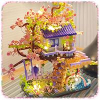 KLOCKI KONSTRUKCYJNE DRZEWKO BONSAI KWIATY WIŚNI DOMEK NA DRZEWIE 973 EL