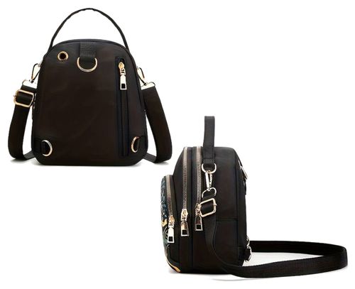 Mały plecak damski 2w1 torebka na ramię czarny plecaczek miejski na Arena.pl