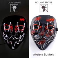 Maska LED neonowa straszna żółta – style 15