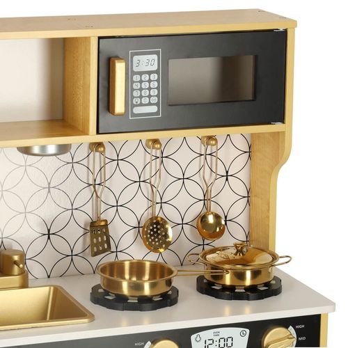 KUCHNIA DLA DZIECI DREWNIANA ZŁOTA LED DUŻA XXL Z LODÓWKA TABLICA KREDOWA na Arena.pl